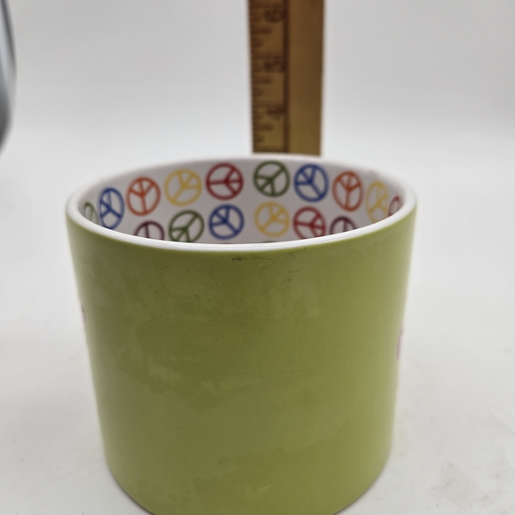Boston Warehouse 18-Oz Lime‎ Green Pink Be Kind To All Coffee Tea Peace Sign Mug - Picture 2 of 7